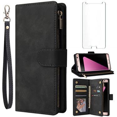 Imagem de Asuwish Capa tipo carteira compatível com Samsung Galaxy S7 Edge, protetor de tela de vidro temperado e capa flip com porta-cartões para celular para Glaxay S7edge Gaxaly S 7 Plus Galaxies GS7 7s