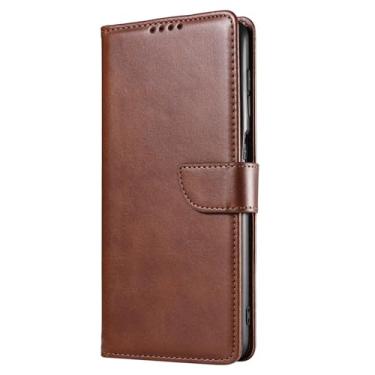 Imagem de Yunir Capa Carteira para S25 Plus, Suporte para 3 Cartões Com Compartimento para Cartão de Crédito, Capa Protetora para S25 Plus, Carteira Com Porta-cartões, Fólio de Couro Com (Marrom)