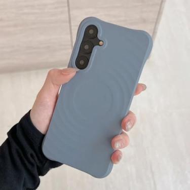 Imagem de Capa de silicone líquido de luxo para carregamento sem fio para Samsung S25 S24 S23 Ultra Plus, capa macia à prova de choque (para Galaxy S23/cinza escuro)