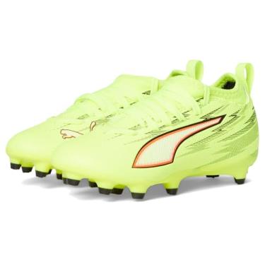 Imagem de Puma Tênis infantil unissex Ultra 6 Match Firme/Artificial Ground Soccer Cleats (criança pequena), Alerta amarelo/preto/vermelho brilhante/limão, 13 Little Kid
