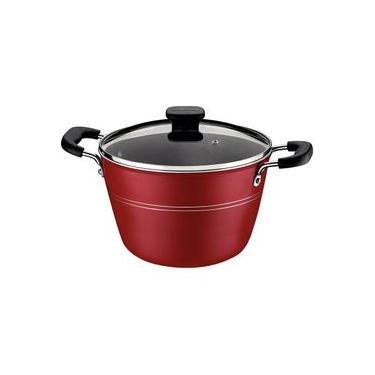 Imagem de Caldeirão Tramontina Sicília em Alumínio com Revestimento Interno e Externo Antiaderente Starflon Excellent 26cm  Vermelho