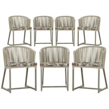 Imagem de 7 Cadeiras De Jantar área Noronha Fendi E6 Trama  Rami