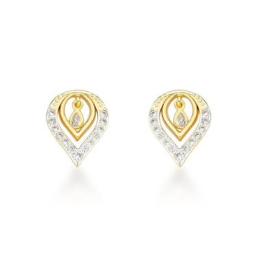 Imagem de Brincos Elegantes Banhados A Ouro 18k Com Detalhes Em Zircônia