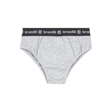 Imagem de Cueca slip infantil menino em cotton Brandili, M, Cinza