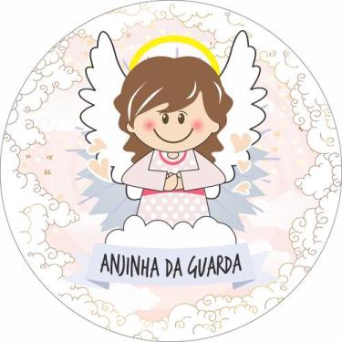 Imagem de Painel de Tecido Sublimado Redondo Santinhos Católicos Anjinha da Guar