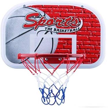 Imagem de Cesta tabela de basquete infantil 40cm retratil aro mini rede para por