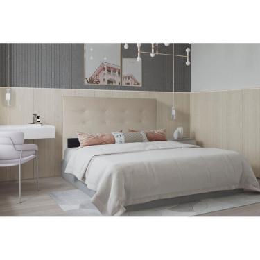 Imagem de Cabeceira Casal 1,40m Berlim Corino Bege Dal Poz Estofados