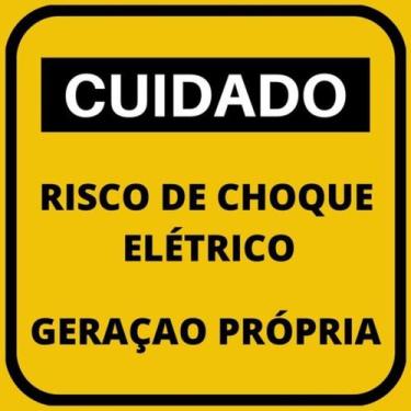 Imagem de Placa Alum. Geração Própria Padrão CPFL 13x13cm - RISCO DE CHOQUE