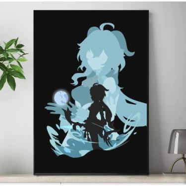 Imagem de Quadro Genshin Impact Personagens Placa Decorativa Game Anime MDF 20x2