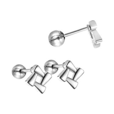 Imagem de Brincos De Aço Inoxidável Mini, Fofos, Com Formato De Coração, Borbole