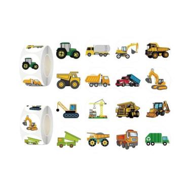Imagem de Adesivos De Veículos De Construção Para Crianças E Adolescentes, Rolo 