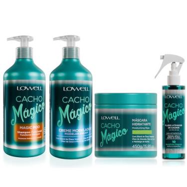 Imagem de Kit Lowell Cacho Magico Shampoo 500ml Mascara Creme Ativador