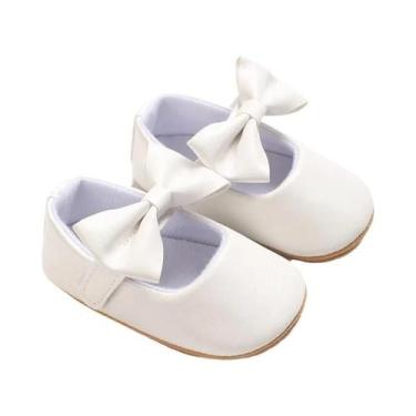 Imagem de Sapatos De Batismo Para Meninas Recém-Nascidas, Brancos, Com Solado De