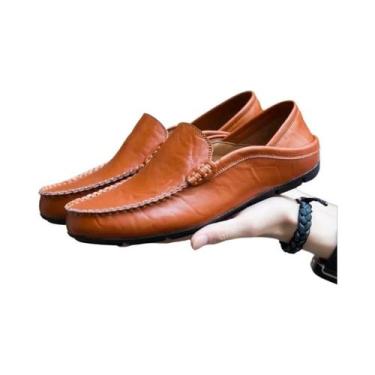 Imagem de Mocassins Casuais Masculinos Em Couro Legítimo Tamanho plus Size, Sapa