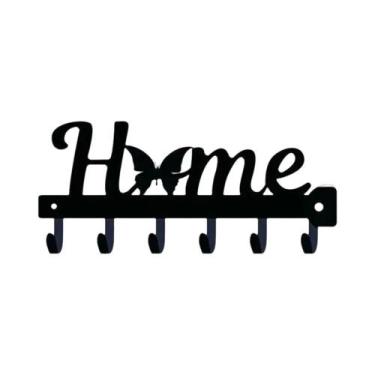 Imagem de Suporte De Chaves Decorativo De Metal Com 6 Ganchos, Design De Casa Do