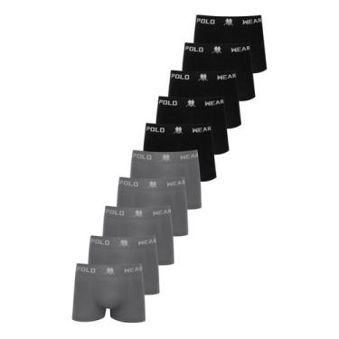 Imagem de Kit 10 Cuecas Microfibra Boxer Elástico Com Logo Polo Wear Sortido, So