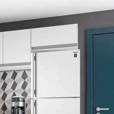 Imagem de Armário Aéreo Geladeira 60cm 1 Porta Basculante Andréia Branco - Ajl Móveis