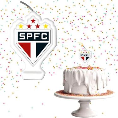 Imagem de Vela Para Bolo de Aniversário Festa Comemoração Futebol Time - São Pau