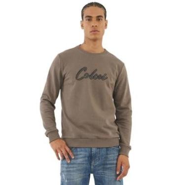 Imagem de Moletom Colcci Slim Com Logo Marrom Masculino-Masculino