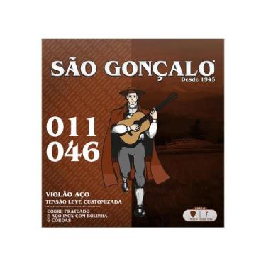 Imagem de Encordoamento Violão Aço 011 Prata - São Gonçalo
