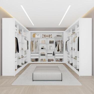 Imagem de Guarda Roupa Closet Triplo NT6060 MDF Branco Amoudi Móveis, Branco