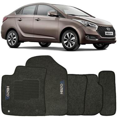 Imagem de Jogo de Tapete Automotivo Carpete Hyundai Hb20S 2014 à 2019 Soft Logo 