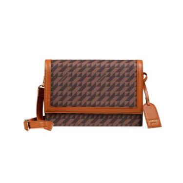 Imagem de Bolsa Feminina Pequena Flap Monograma BG Marrom - Bagaggio, U, Marrom