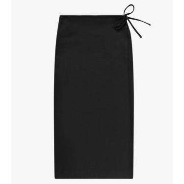 Imagem de Saia Midi Feminina Envelope Em Malhão Rovitex Preto, M, Preto