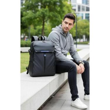 Imagem de Mochila Notebook Impermeável Couro 38L Expansível Anti-furto - Congrat