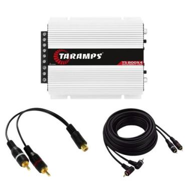 Imagem de Módulo Taramps TS800x4 2 Ohms + 2 Cabos RCA 5mt + 2 Cabos Y
