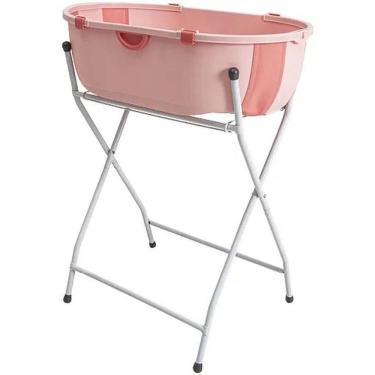 Imagem de Banheira Com Suporte Kiddo Flap Plus Rosa