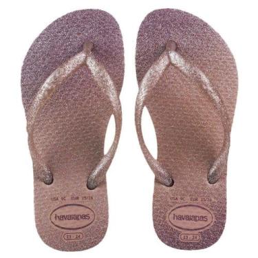 Imagem de Chinelo Havaianas Infantil Menina Rosa Glitter - SLIM GLOSS