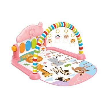 Imagem de Tapete De Atividades Bebê Piano Musical Arco com 5 Brinquedos Happy Ma