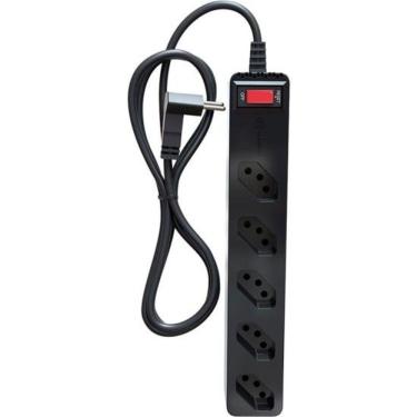 Imagem de Filtro de Linha Energia 5 com Proteção Contra Surtos DPS 3P Tecnologia LCF Preto Clamper 5 Tomadas