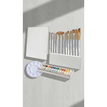 Imagem de Kit Aquarela 15 Cores 12 Pincéis Bloco A4 e Godê - Congratulations Sto