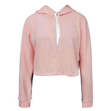 Imagem de Moletom Feminino Ragor Cropped Liso Capuz Inverno Casaco-Feminino