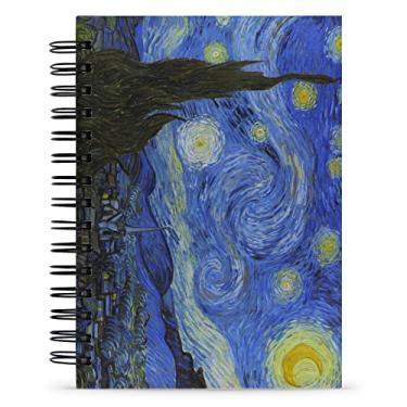 Imagem de Caderno Van Gogh "Noite Estrelada" Capa Dura e Toque Aveludado, 125 Folhas, 21x15cm