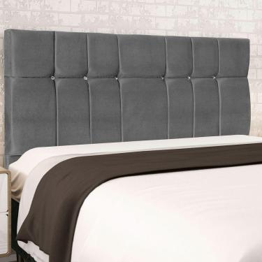 Imagem de Cabeceira Casal Queen Jbe Opala 164cm Cinza Cama Box 158cm