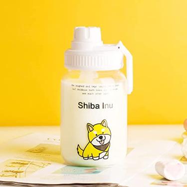 Imagem de Garrafa de água de vidro de 450 ml com palha portátil, garrafas de bebida de leite com leite de café (Capacity : 450ml, Color : Style 1)