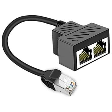 Imagem de RJ45 Divisor Ethernet de rede 1 2 adaptadores macho para 2 fêmeas, adequado Super Cat5-7, compatível com ADSL, Hubs, TVs, Set-top Boxes, roteadores, dispositivos sem fio, computadores