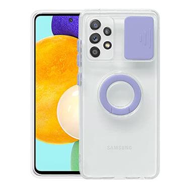 Imagem de Capa protetora deslizante lente da câmera para samsung galaxy a12 a32 5g a52 a72 s21 plus s22 suporte de anel ultratransparente tampa traseira, t10, para samsung a50