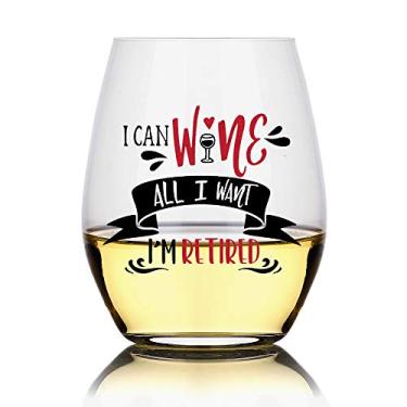 Imagem de I Can Wine All I Want I'm Retired, Retirement Stemless Wine Glass for Women, Funny Retirement Gift for Retiring Coworker, Nurse, Teacher or Best Friend