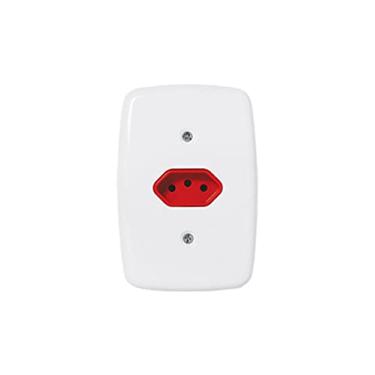 Imagem de Tomada 2 X 4 Com Placa 20 A/220 V Branco Pluzie
