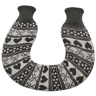 Imagem de Garrafa de água quente de PVC em forma de U Saco de água quente com capa macia para cólicas menstruais, alívio da dor no pescoço e ombro para compressas de calor, aquecedor de cama e aquecedores de pés, verde 1.1000 ml