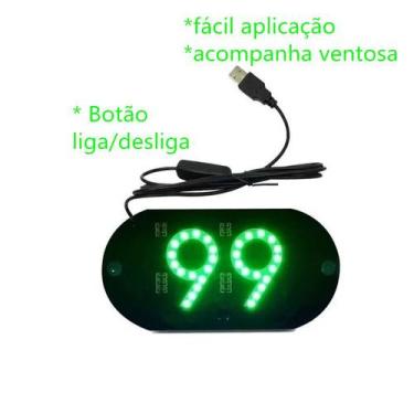 Imagem de Placa Led Letreiro Luminoso Carro 99 Pop Usb-Verde - Telintec