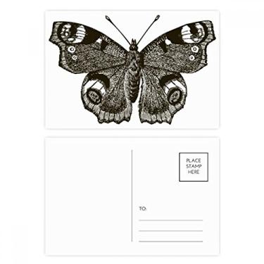 Imagem de Cartão postal Borboleta com asas escuras, cor escura, cartão de felicitações de aniversário