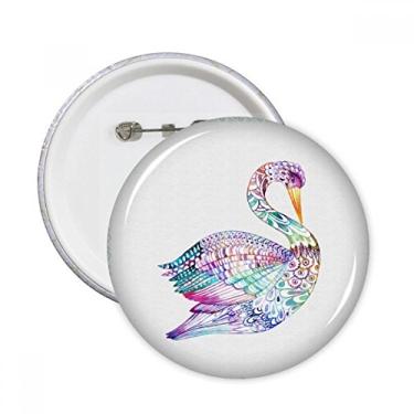 Imagem de Pássaro colorido aquarela pinos redondos emblema decoração roupas 5 peças presente