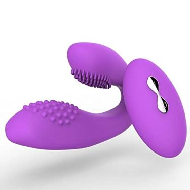 Imagem de Vibrador de Controle Remoto Sem Fio Ponto G Clitóris Estimulador Duplos Feminino 10 Velocidades Zatla Shop (Roxo)
