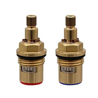 Imagem de Cartucho de torneira misturadora de 20 engrenagens, válvulas de torneira de disco de latão, válvula de torneira quente e fria, cartucho de cerâmica de substituição com parafusos M4 para torneira de cozinha de banheiro