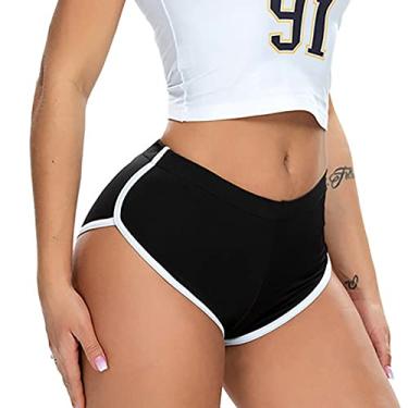 Imagem de Calças curtas de dança de ioga femininas shorts esportivos verão atlético ciclismo caminhadas esportes calças quentes, preto, GG (C 11 cm)